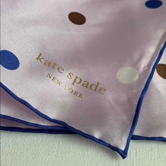 Kate Spade Bakery Dot Silk Bandana Lilac NEW - Picture 6 of 6